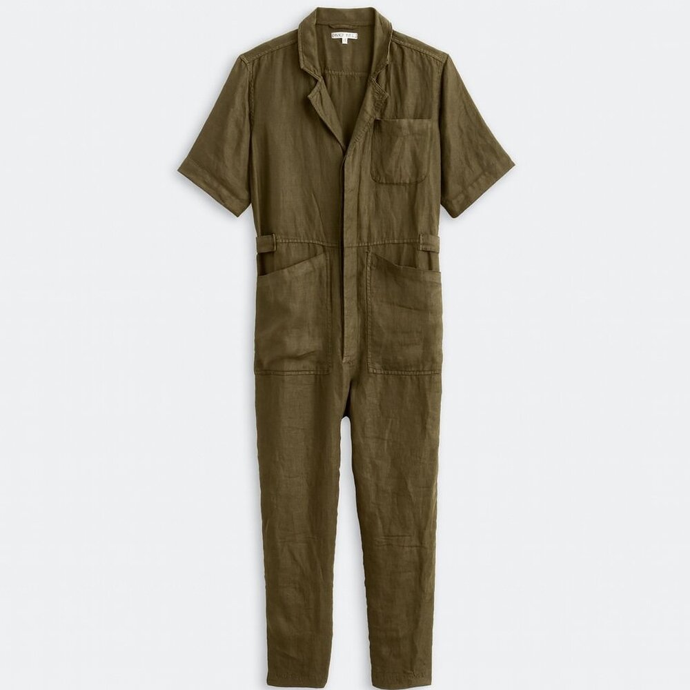 Alex Mill Short Sleeve Linen Jumpsuit